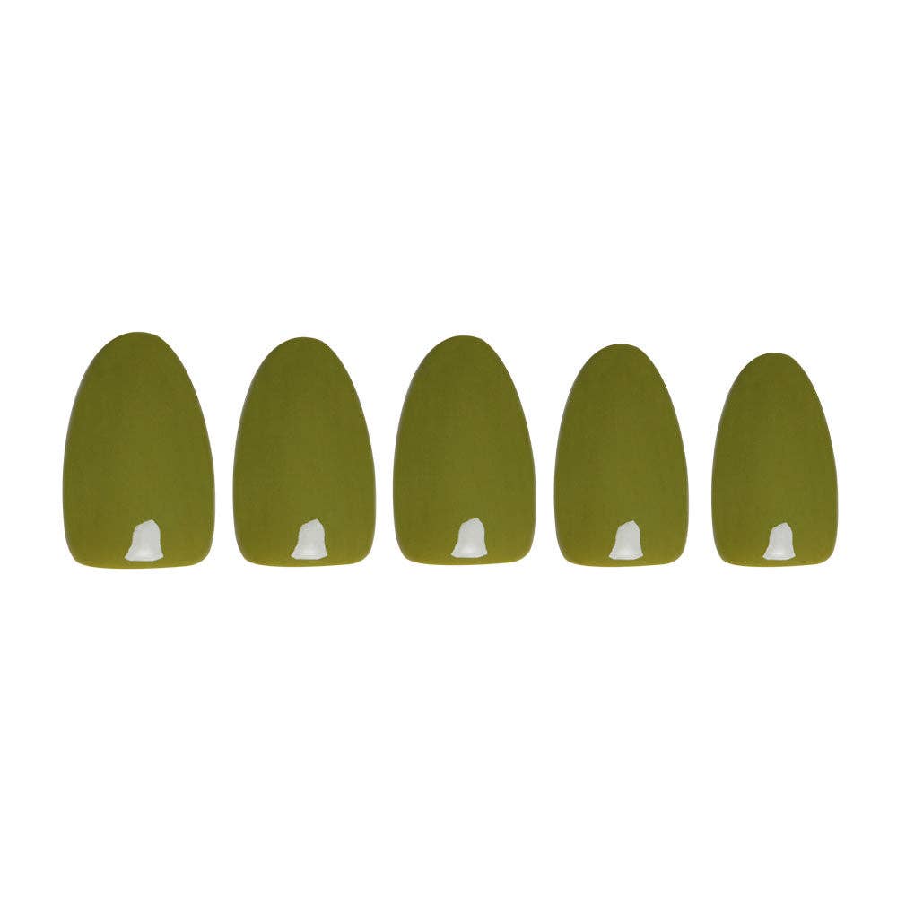 Moss Green Press-On Nails | Fall Solids | Short Oval