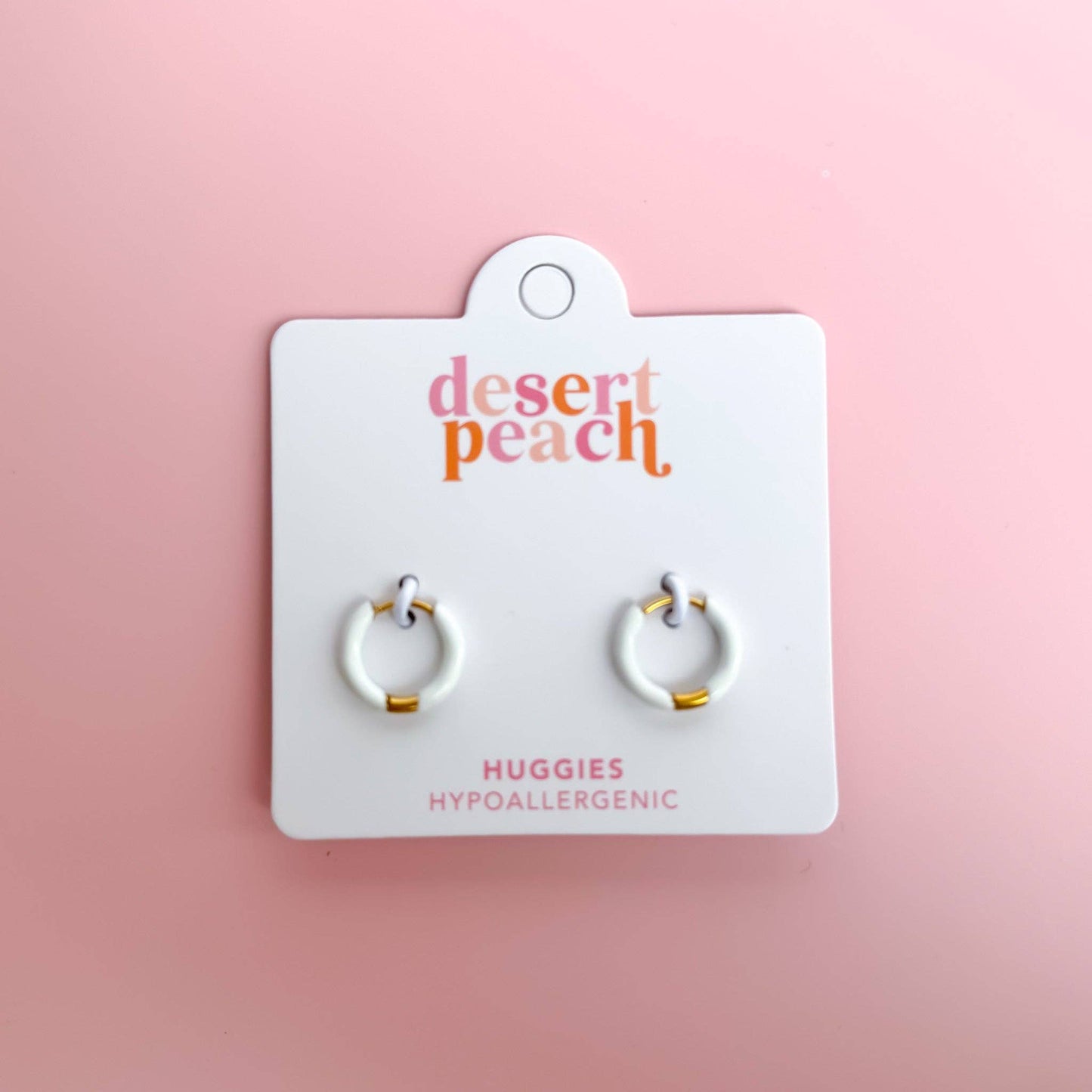 White Huggie Hoops: 10MM