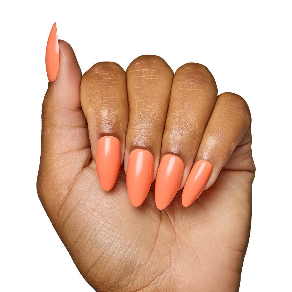 Soft Tangerine Press-On Nails | Medium Almond Solid Nail
