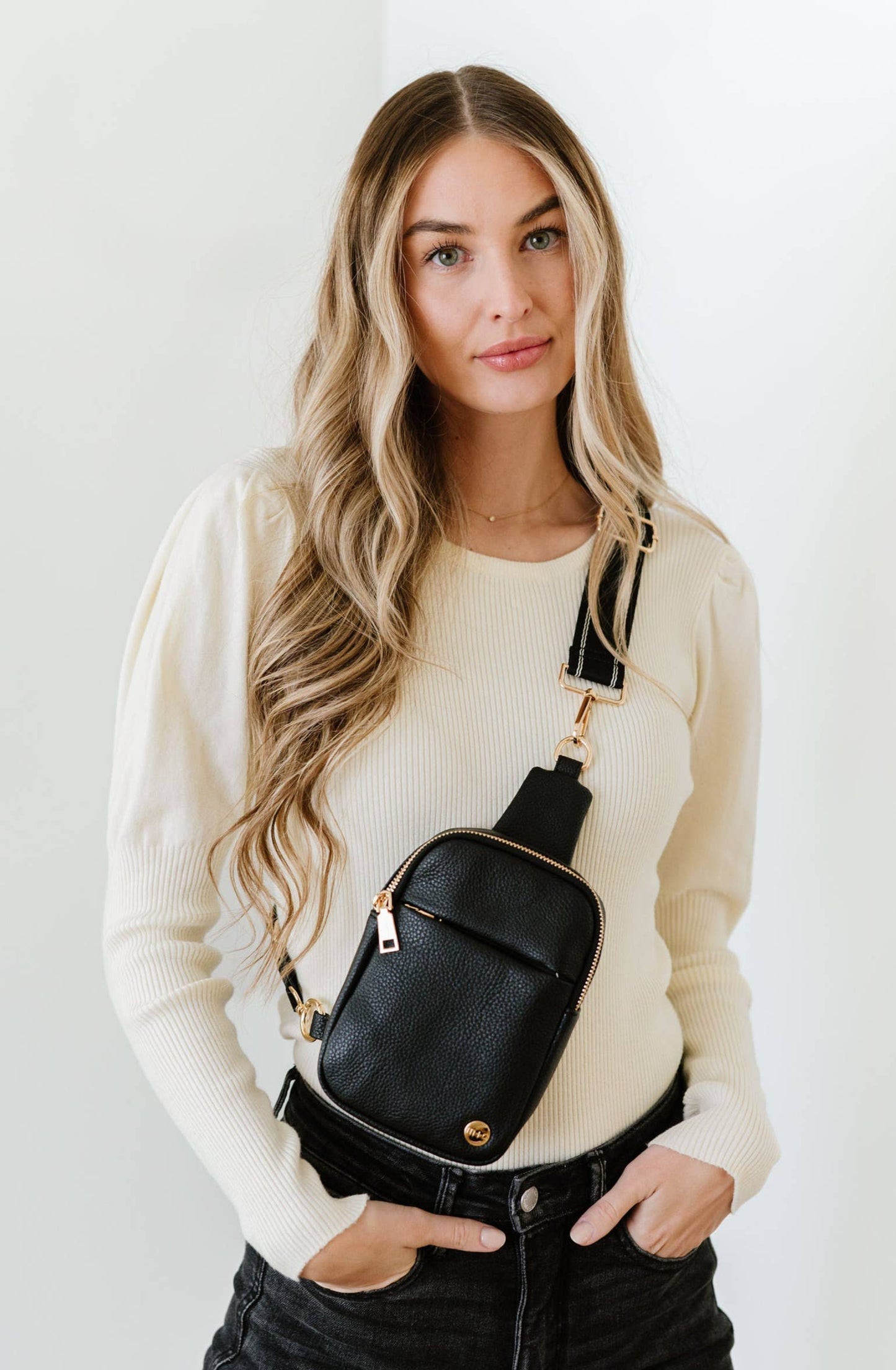 Bridget Sling Crossbody Fanny Mini Belt Bag: Black
