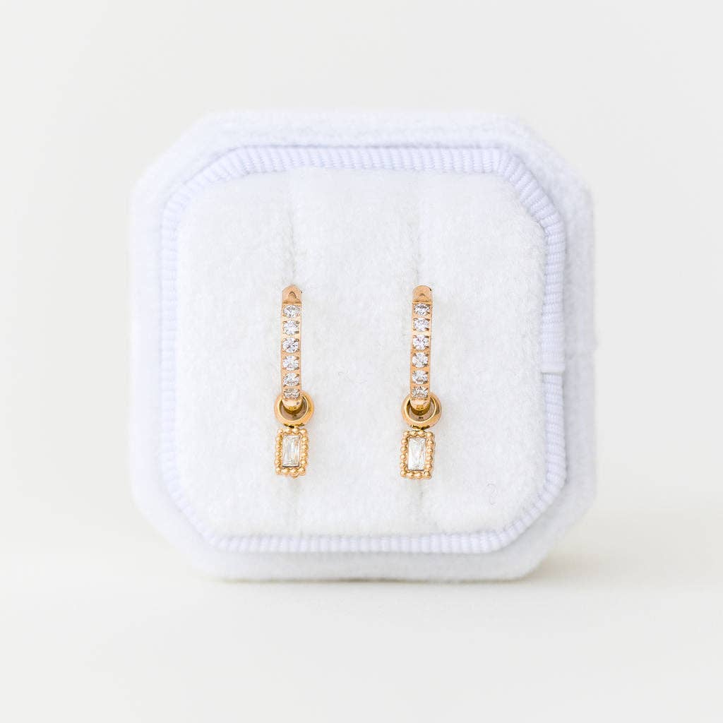 Emerald Gemstone Huggie Charms