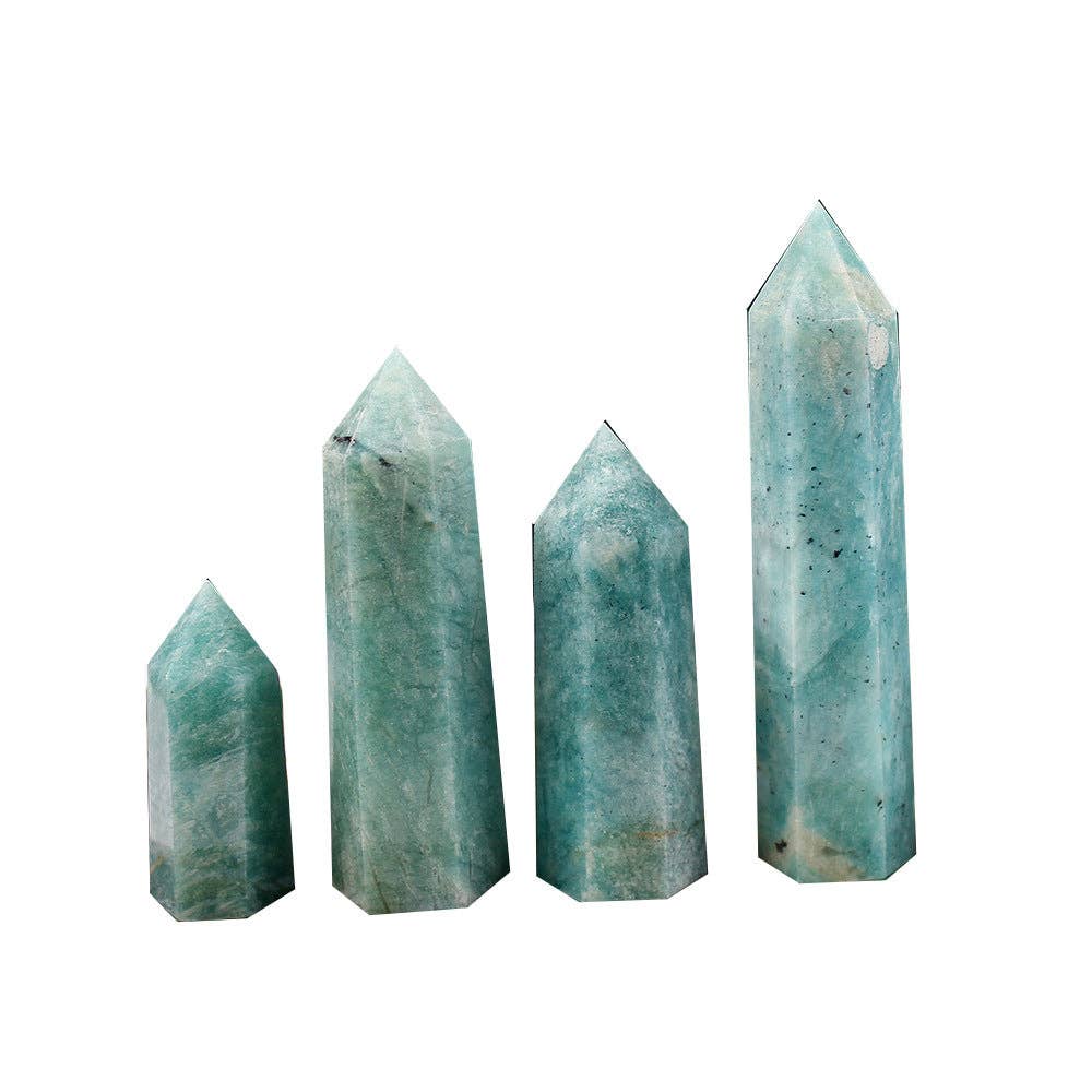 Soothing Amazonite Crystal Obelisk Tower Point : 5-7cm