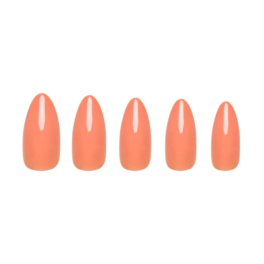 Soft Tangerine Press-On Nails | Medium Almond Solid Nail