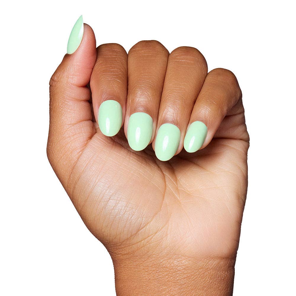 Mint Green Press-On Nails| Solid Short Oval | UV Finish