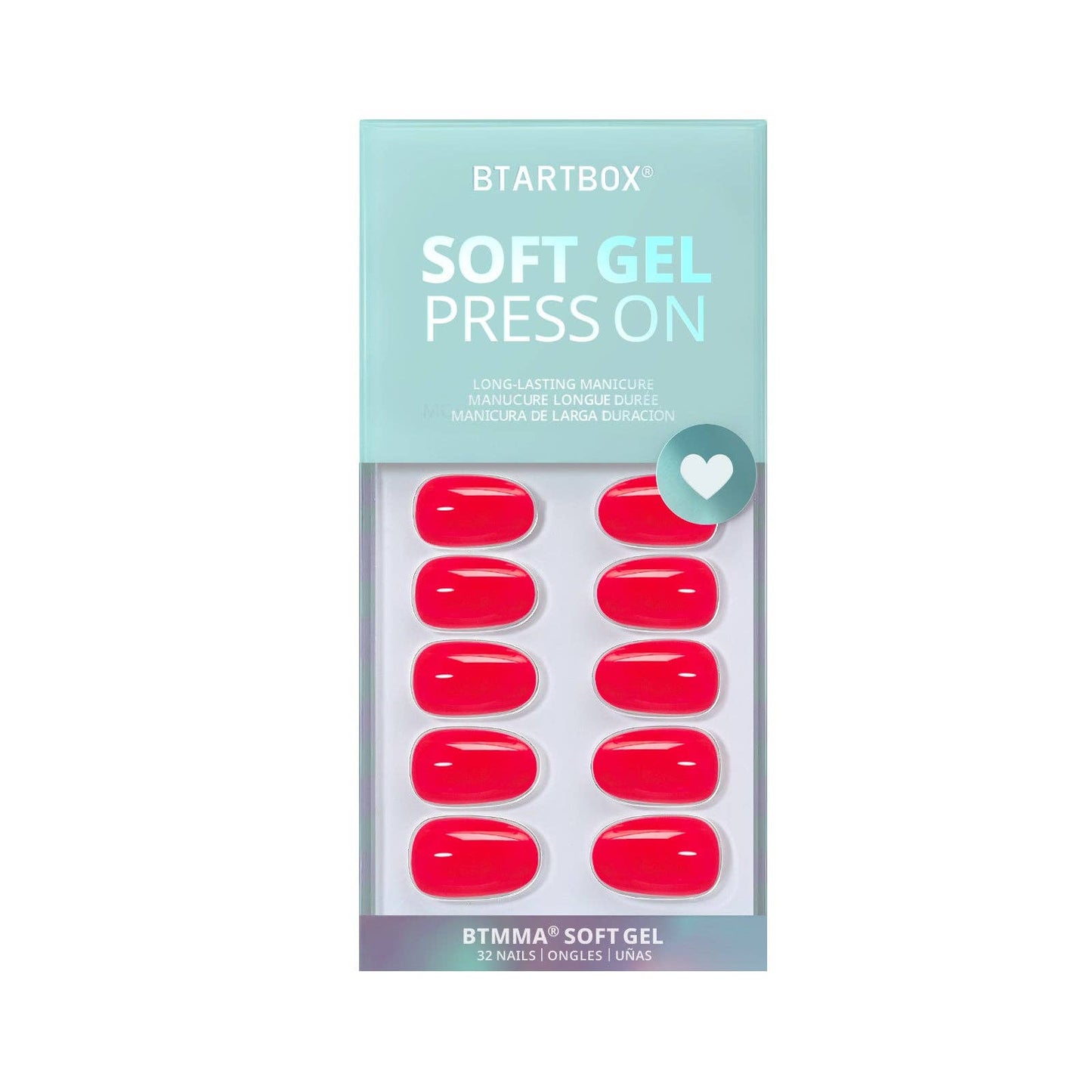 Salmon Pink Press On Nails - Short Oval Fake Nails with Glue