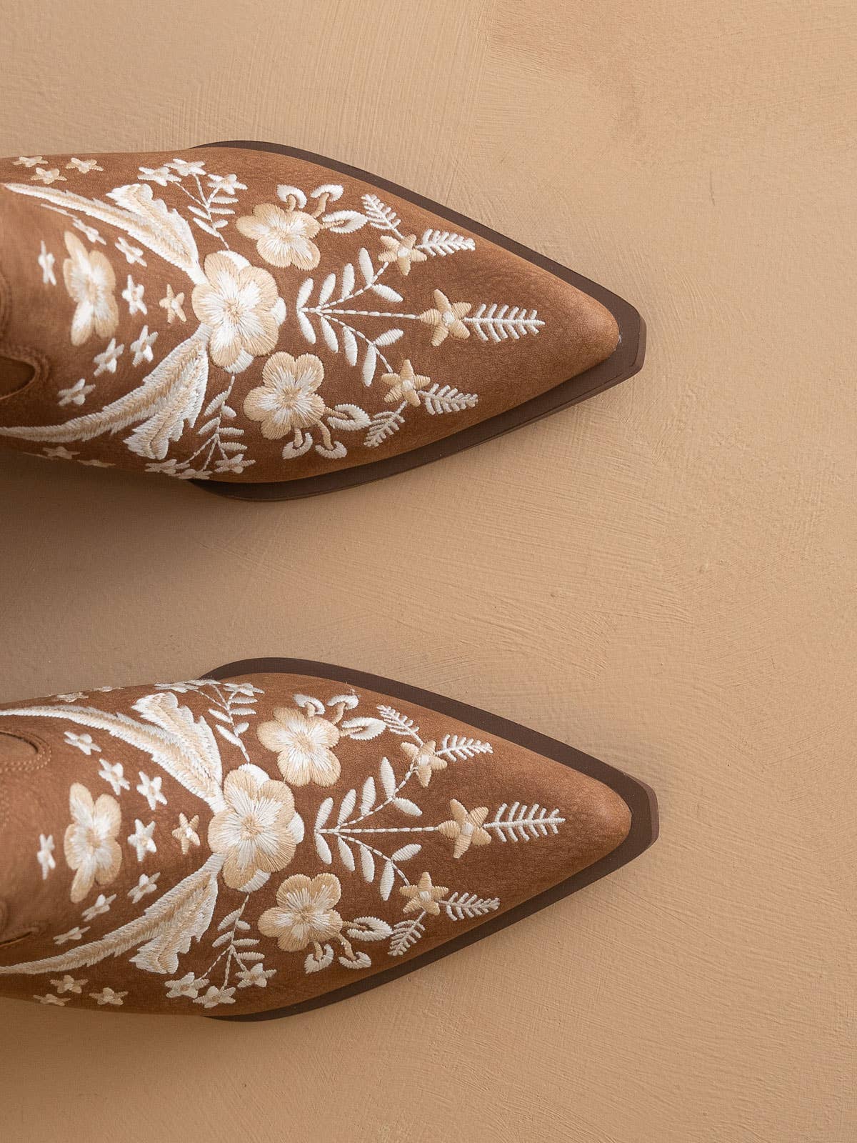 The Bailey | Cocoa Embroidered Cowboy Bootie