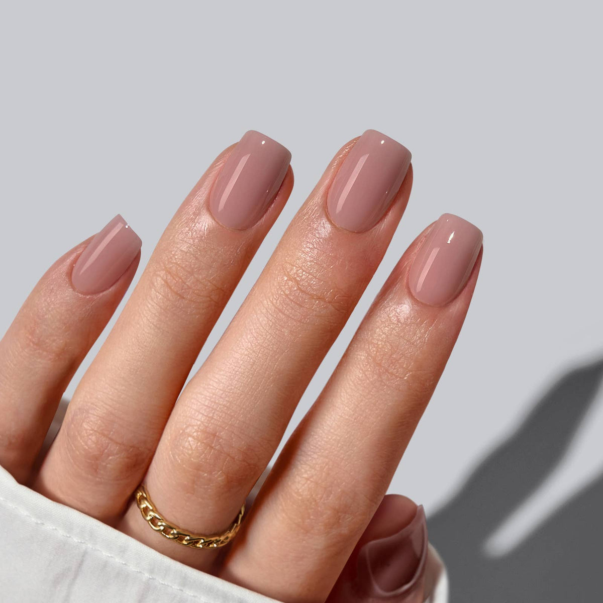 Nude Squoval Fall Press On Nails - Soft Gel Artificial Nails