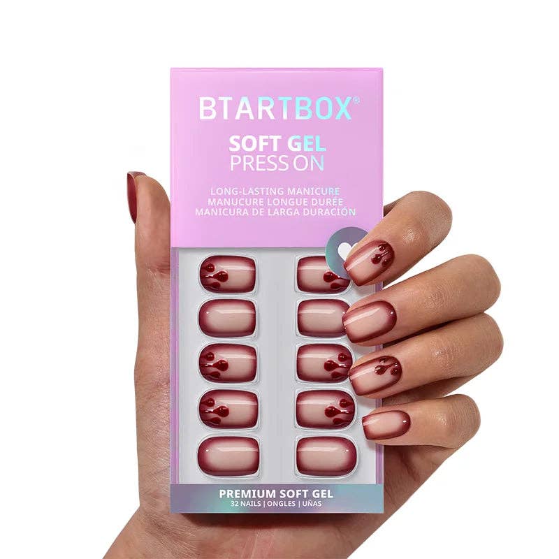 Halloween Press On Nails - XS Square Red Blood Drop