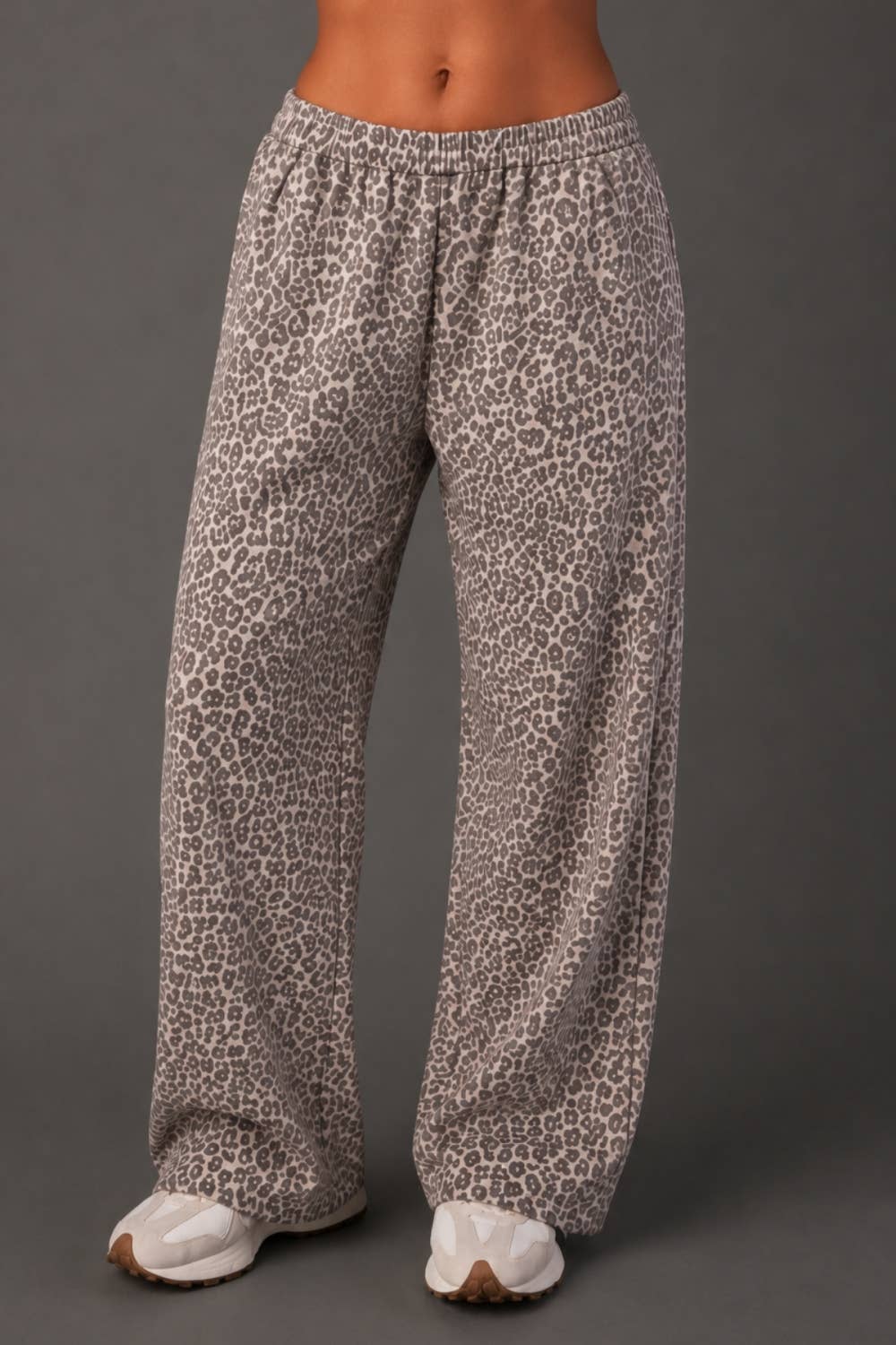 Cream & Brown Leopard Sweatpants