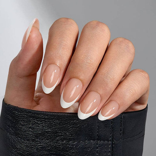 French Tip Press On Nails- Almond