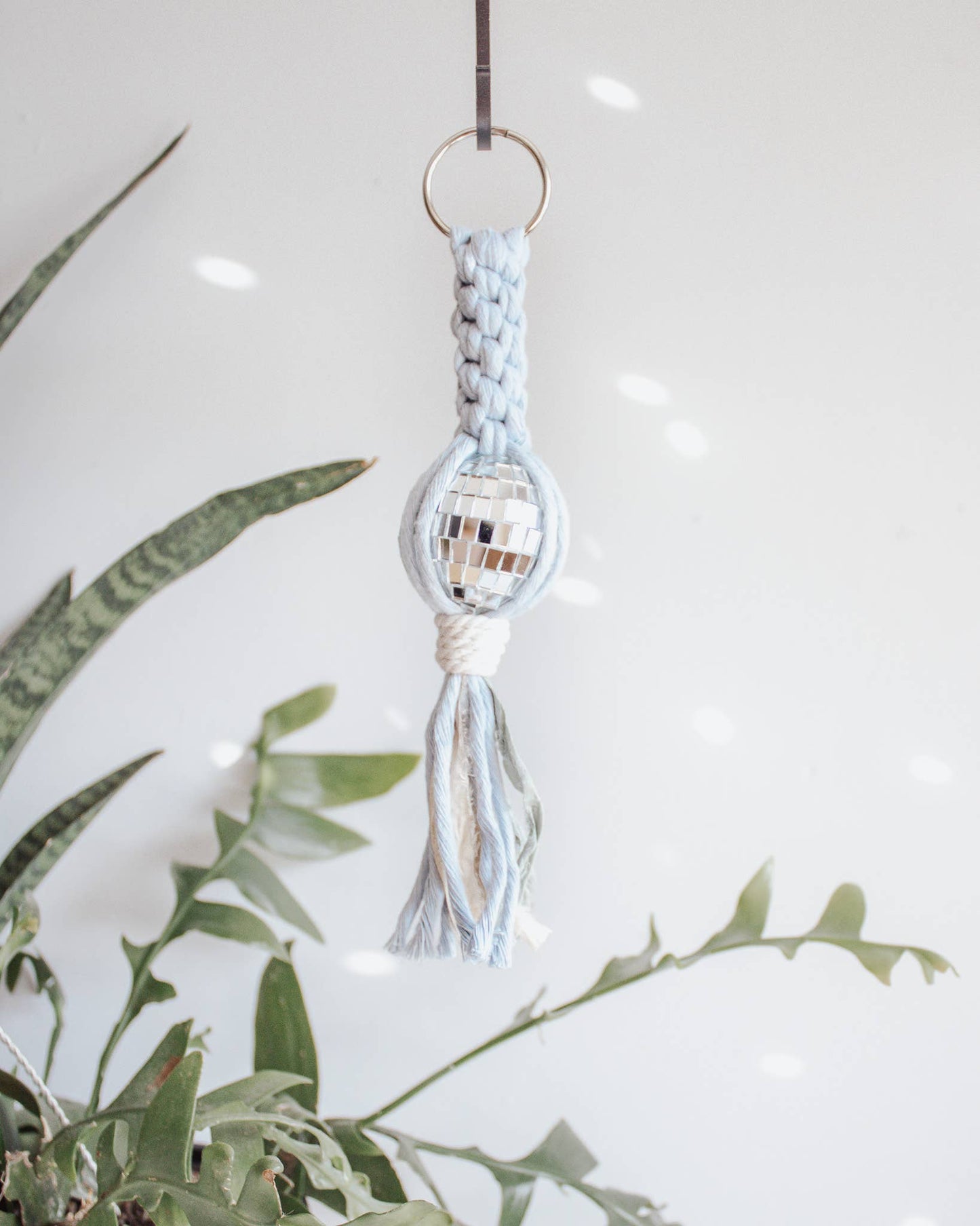 Disco Ball Macrame Car Charms