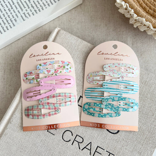 Kids Pastel Snap Hair Clips Set