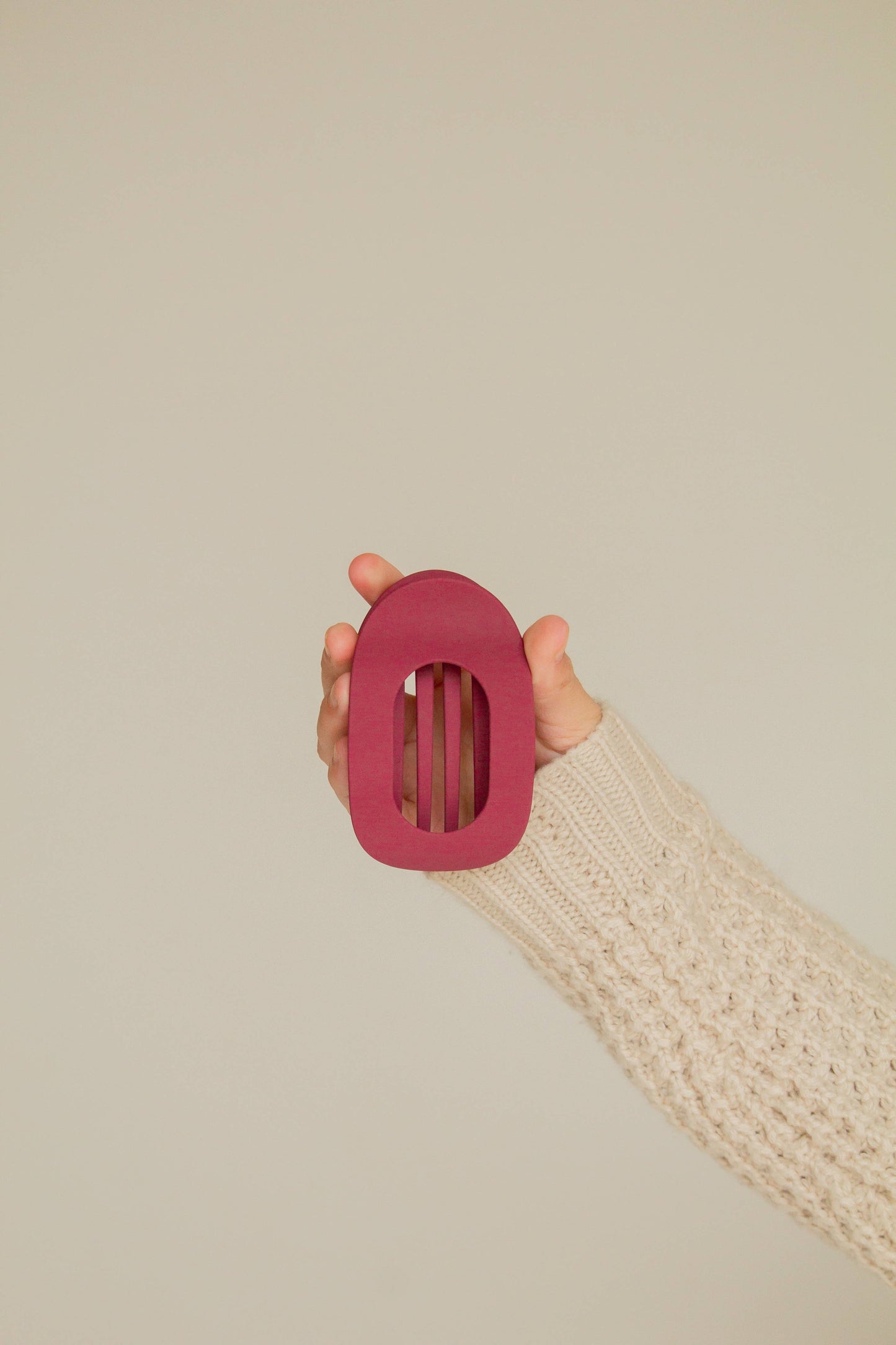 Circle Cutout Flat Claw Clip: Wine