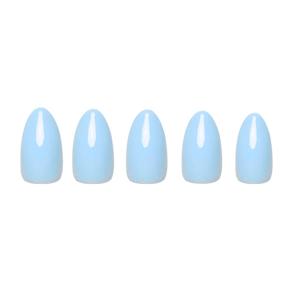 Soft Blue Press-On Nails | Short Almond Solid Nail