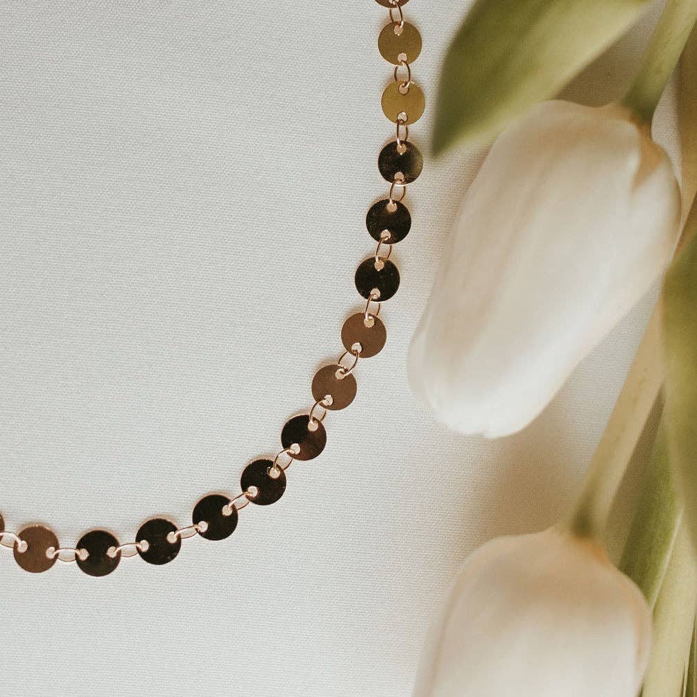 Chloe Gold Filled Coin Necklace: Silver