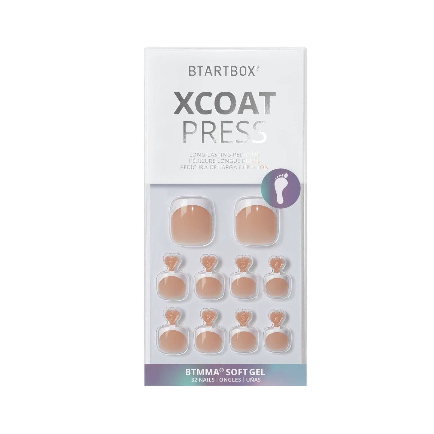French Tip Press On Toe Nails - Short Squoval Toenails