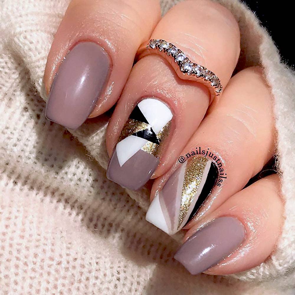 739 Sagittarius ♐, Grey Purple Nail Polish