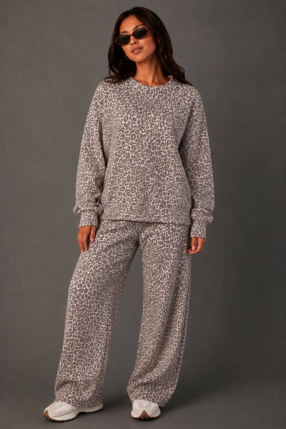 Cream & Brown Leopard Sweatpants