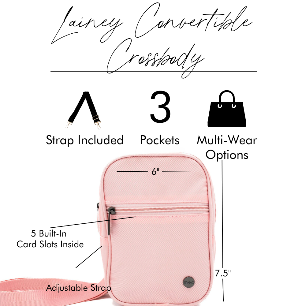 Lainey Convertible Multi-Wear Travel Crossbody: Black