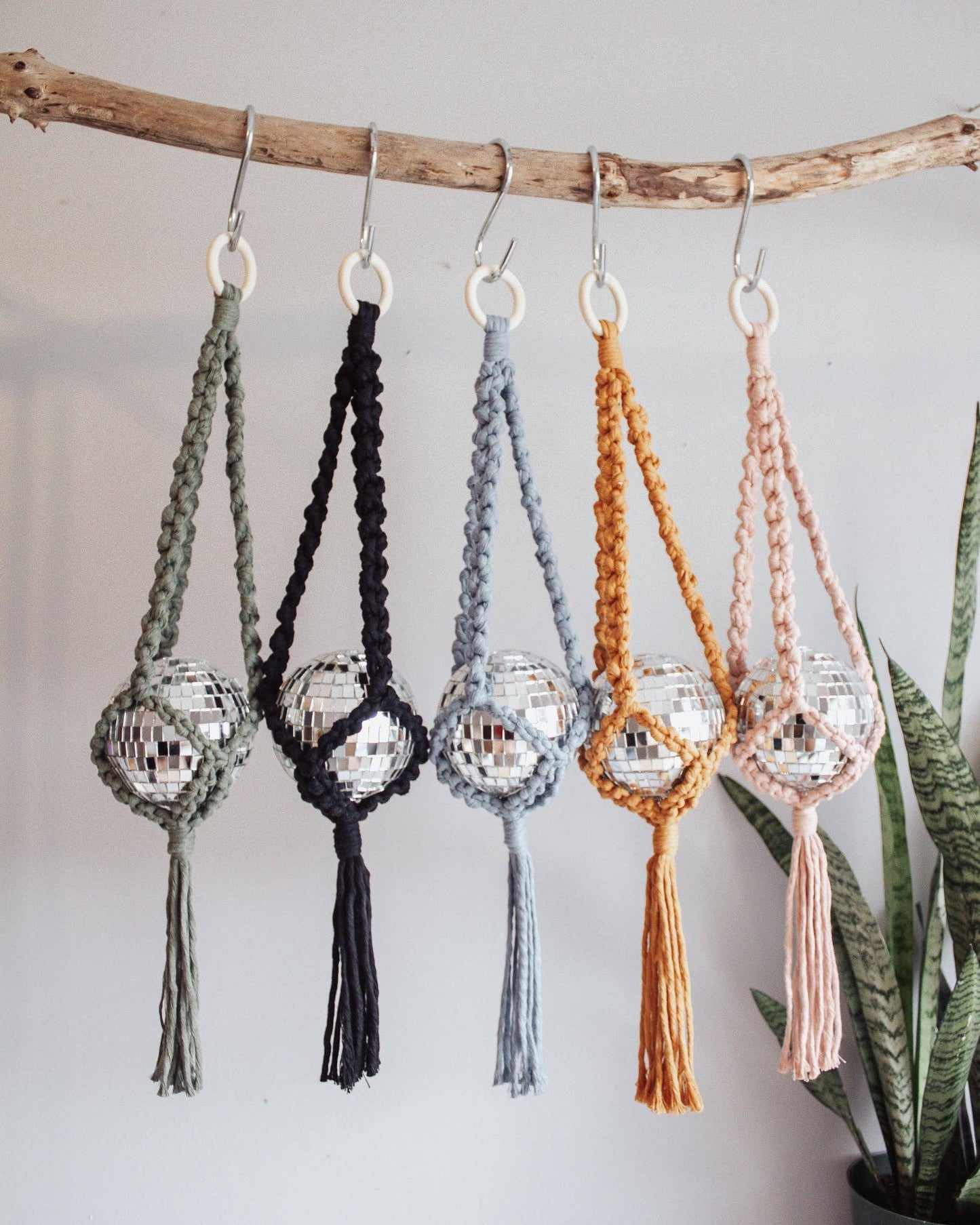 Disco Ball Macrame Hangers