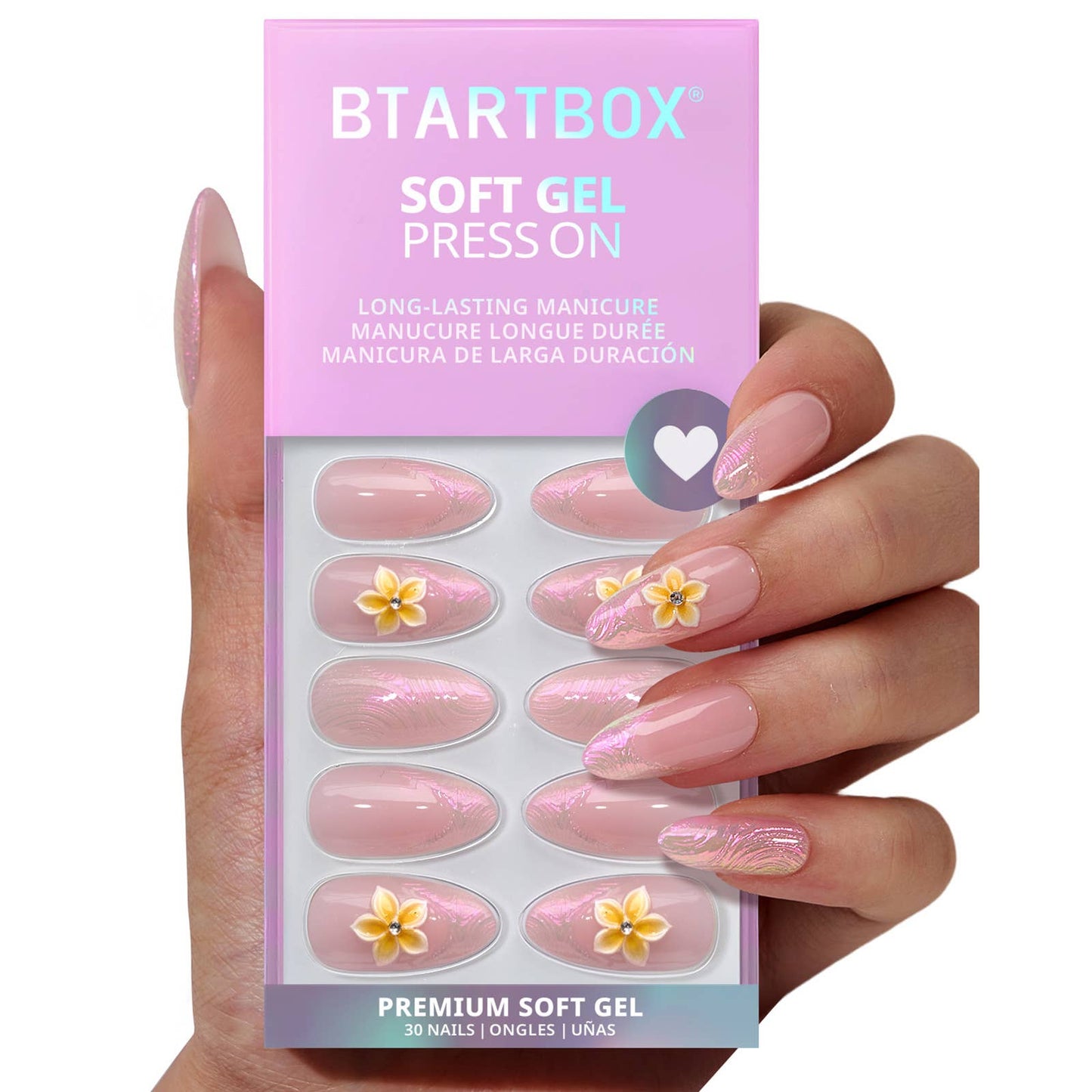 Summer Beach Blue Fake Nails-3D Starfish: Tide Play Pedi