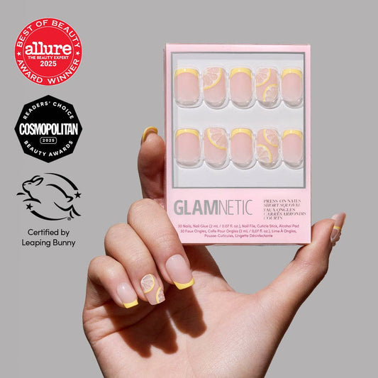 Limonata Press-On Nails | Yellow French Tip Short Squoval