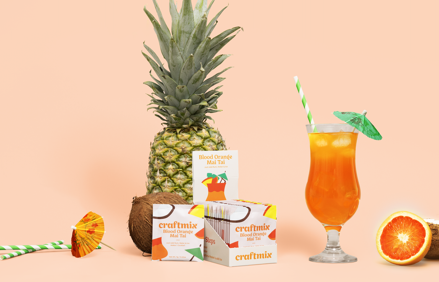 Blood Orange Mai Tai Cocktail / Mocktail Mixer