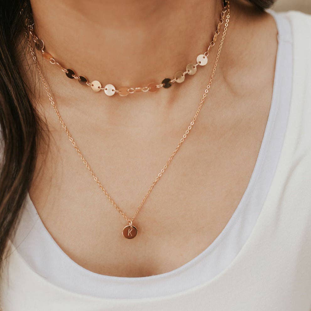 Chloe Gold Filled Coin Necklace: Silver