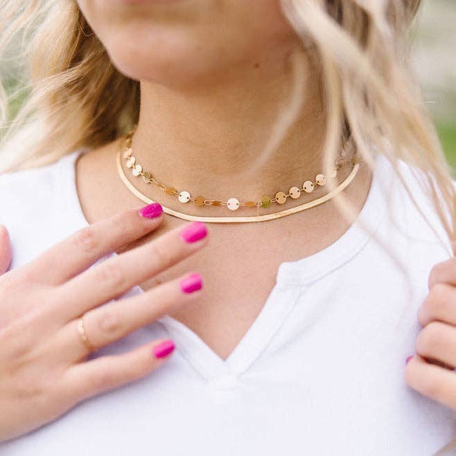 Chloe Gold Filled Coin Necklace: Silver