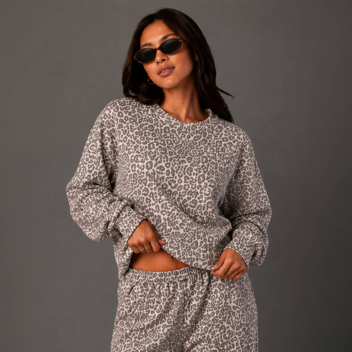 Cream & Brown Leopard Sweatshirt