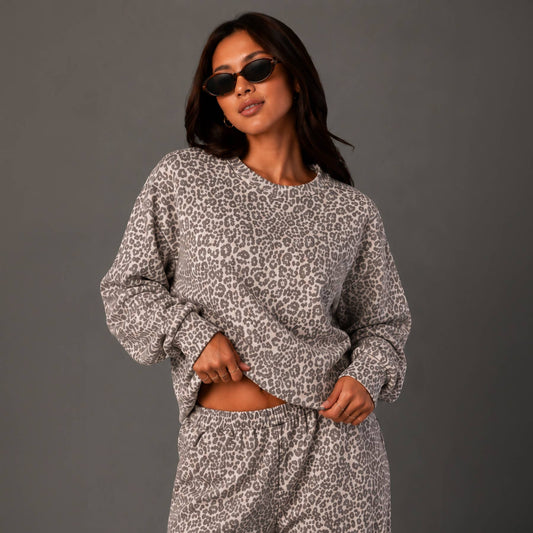 Cream & Brown Leopard Sweatshirt