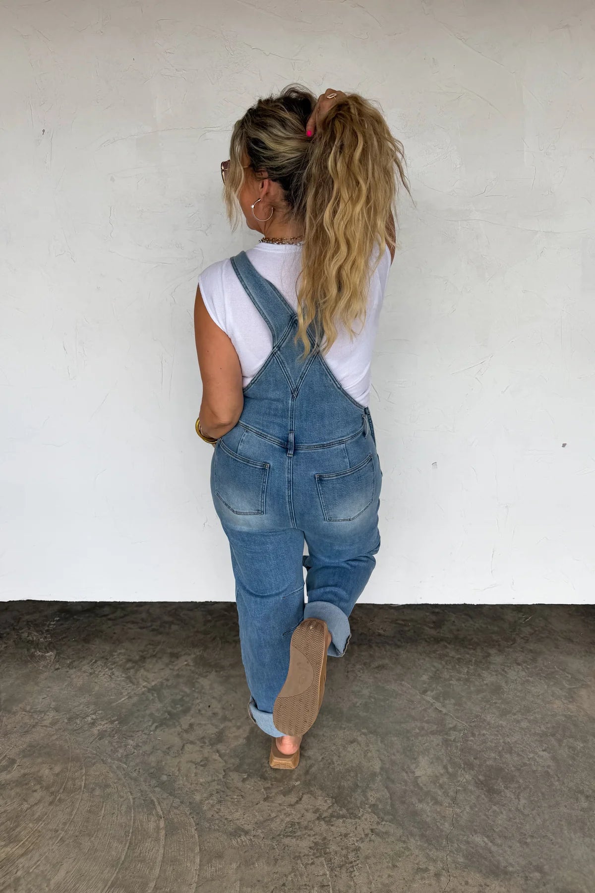 Coastal Barrel Stretch Denim Overalls
