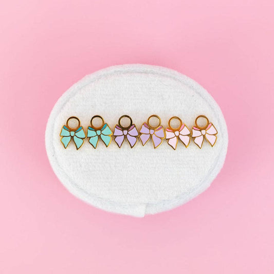 Bow Huggie Charms: Pink