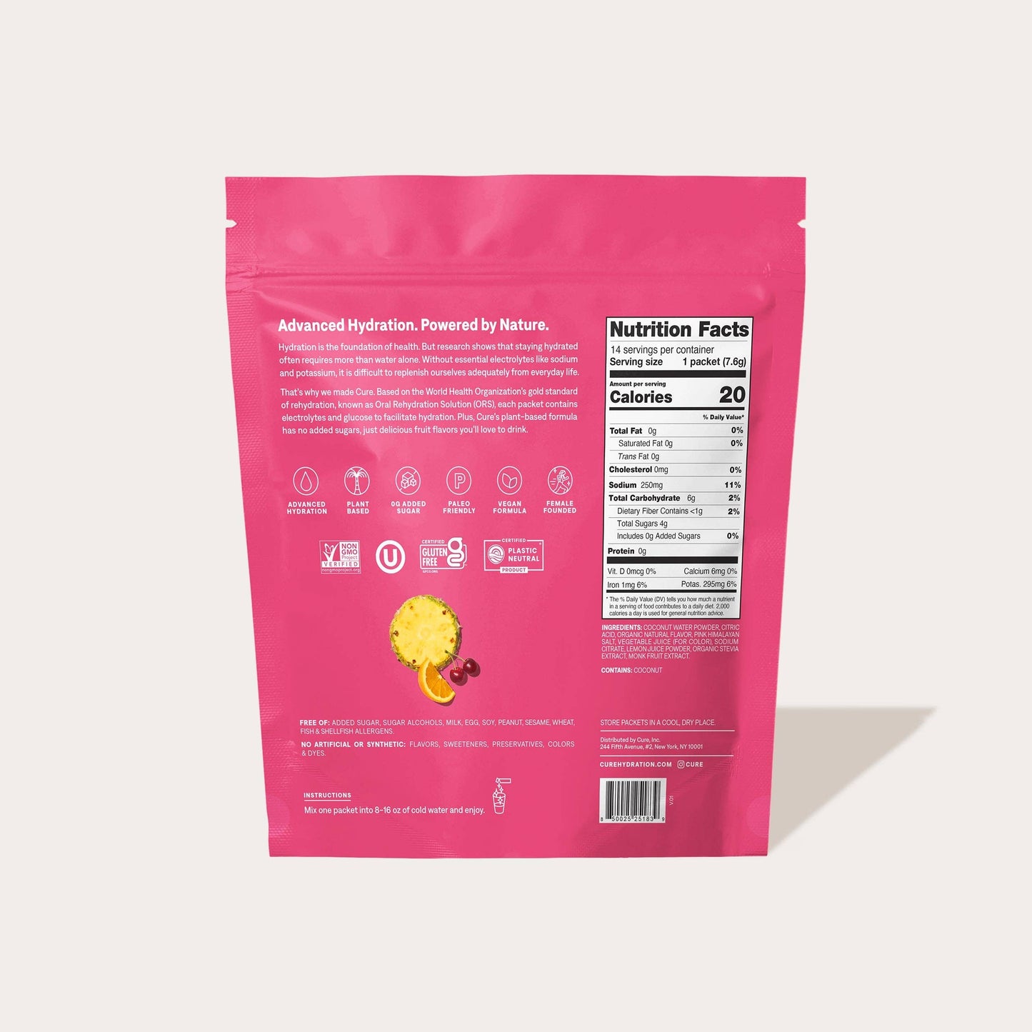 Cure Hydrating Electrolyte Drink Mix - Tropical Punch (14ct)