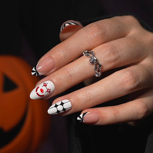 Gothic 3D Cat Eye Nails: Jester's Smile