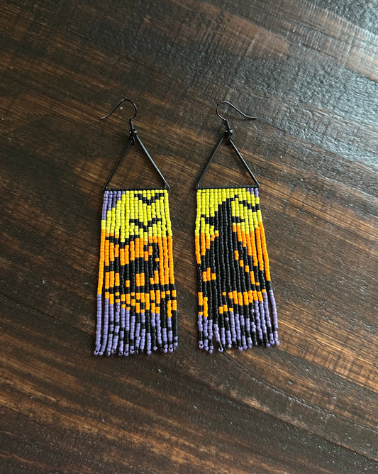 A witch & her cat earrings- Alaskan Roots