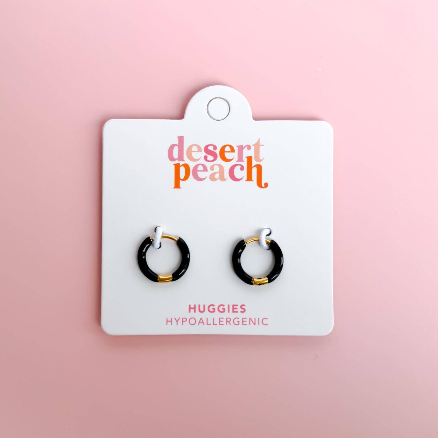 Black Huggie Hoops: 10MM
