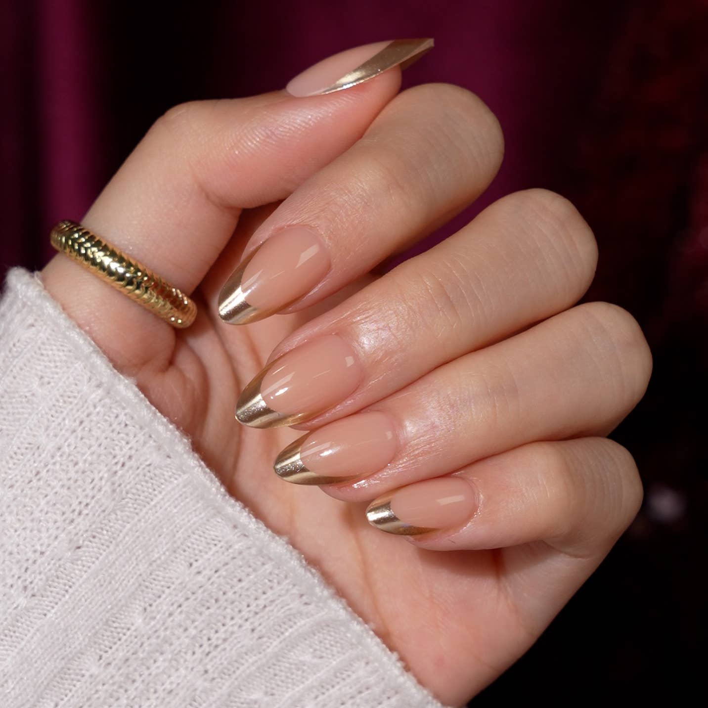 3D Polka Dot Ombre Artificial Nails - Medium Almond Press On: Gala Polka