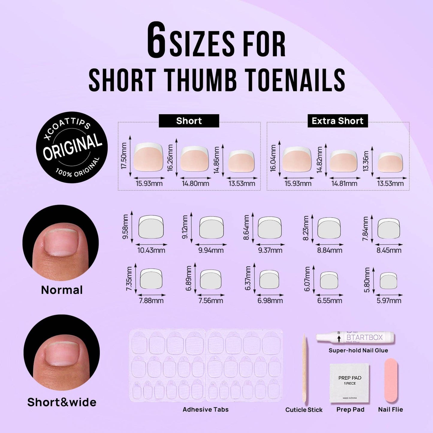 French Tip Press On Toe Nails - Short Squoval Toenails