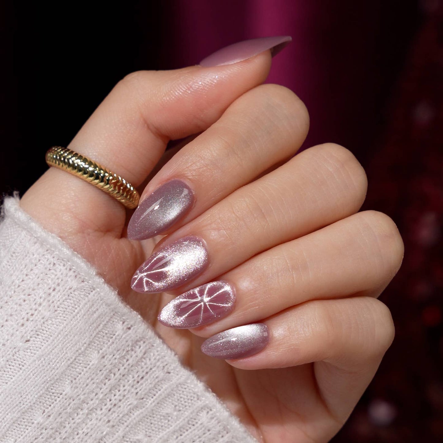 3D Polka Dot Ombre Artificial Nails - Medium Almond Press On: Gala Polka