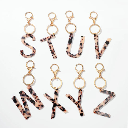 Tortoise Initial Keychain