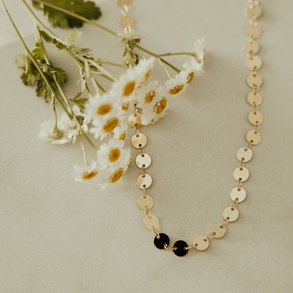 Chloe Gold Filled Coin Necklace: Silver