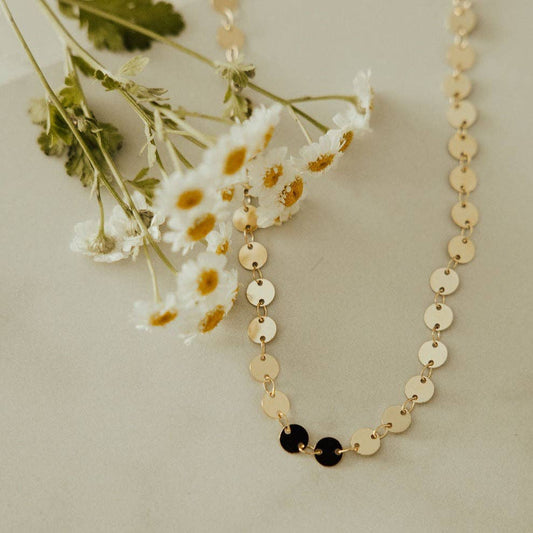 Chloe Gold Filled Coin Necklace: Silver