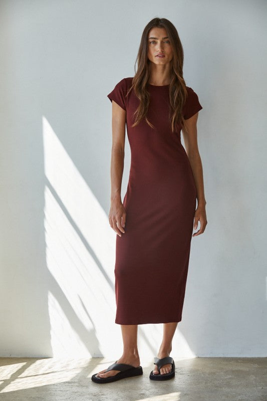 Everyday Midi Dress – Wine