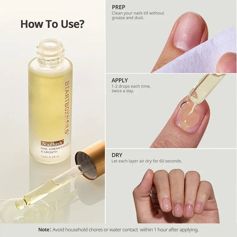 Naillush Nail Strengthener & Growth - Repair Damaged Nails
