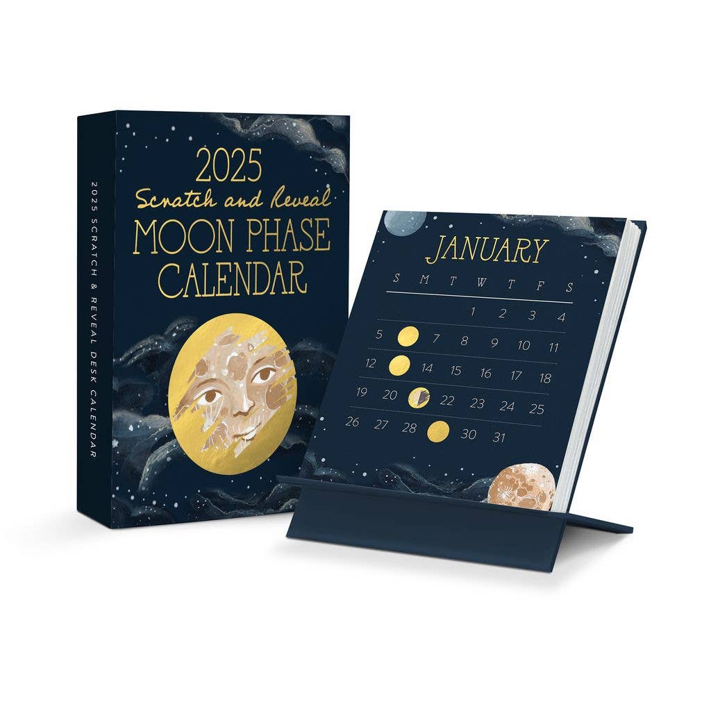 2025 Moon Phases Scratch & Reveal Desk Calendar