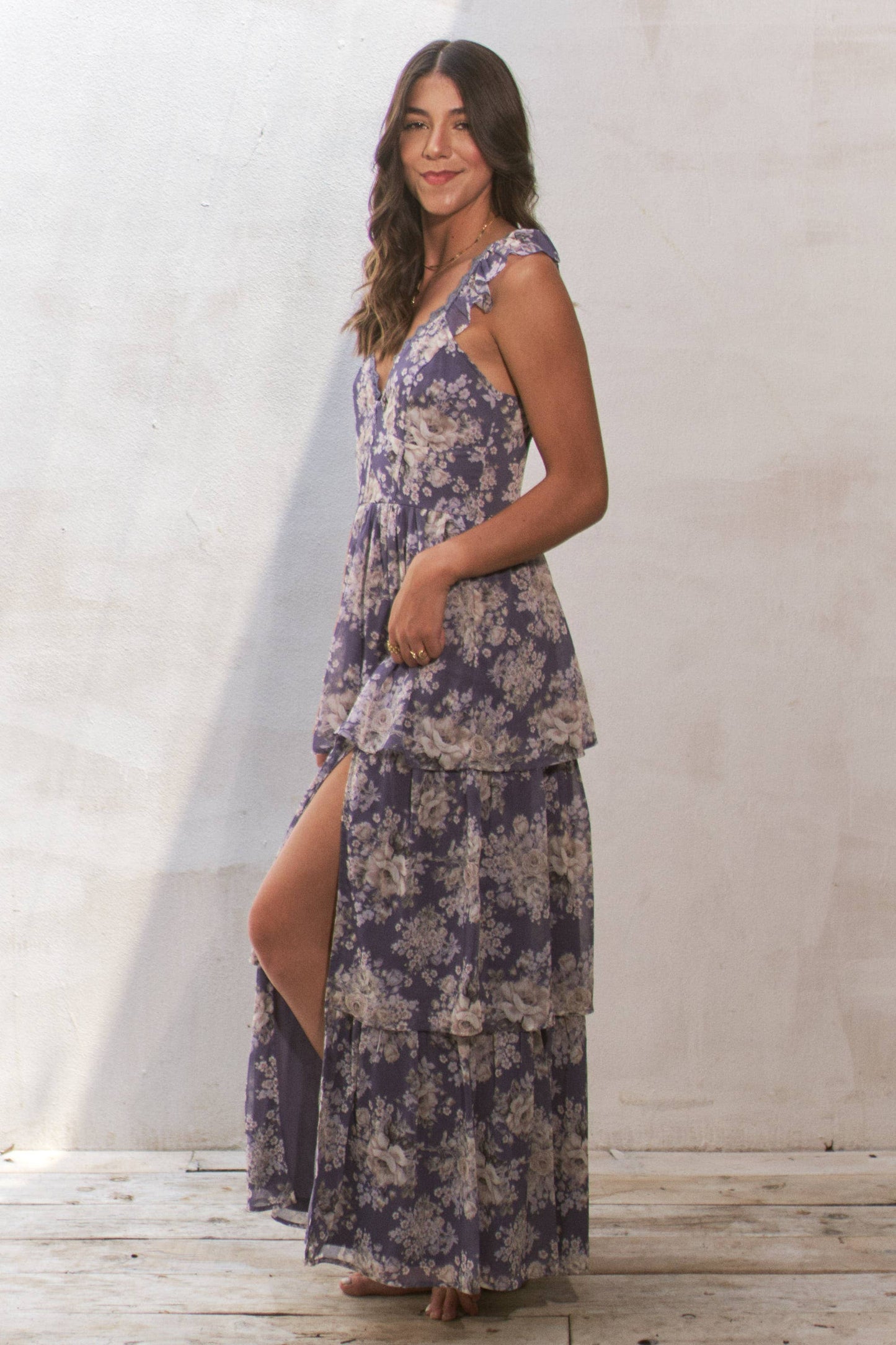 Midnight Lavender Tiered Maxi