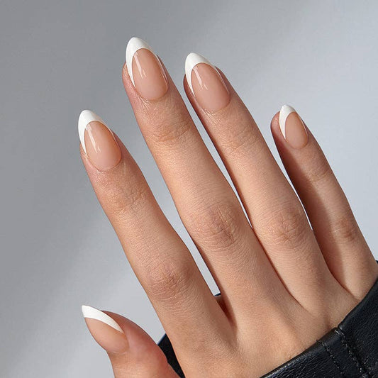 French Tip Press On Nails- Almond