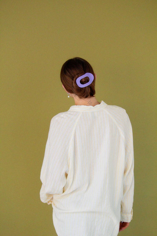 Circle Cutout Flat Claw Clip: Purple