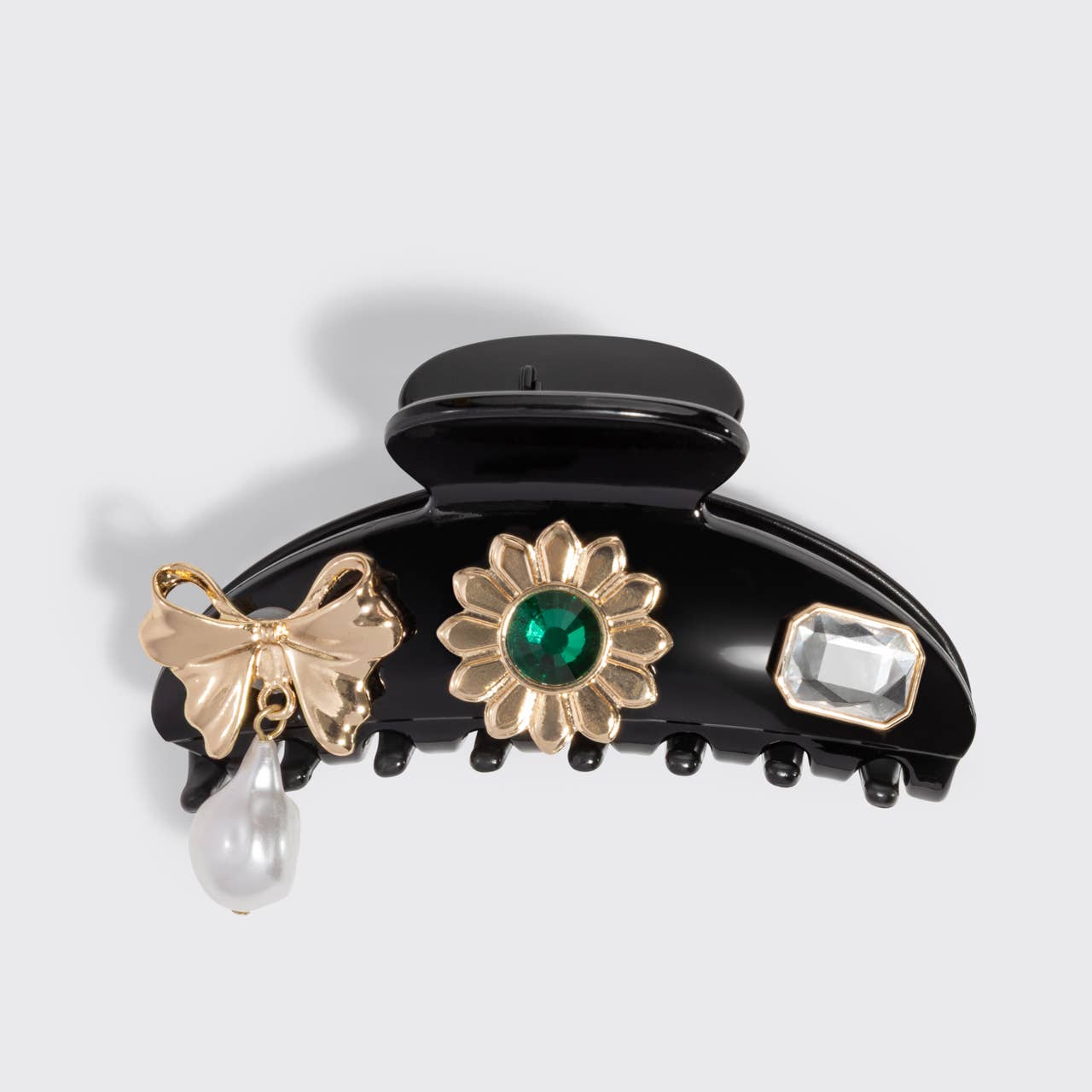 KitschPop™️ Curved Claw Clip 7pc Set Vintage - Black